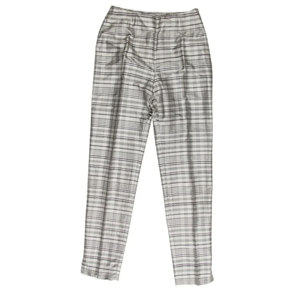 Moschino Pants - Moschino Cheap And Chic Gray Plaid Silk Pant Sz 8